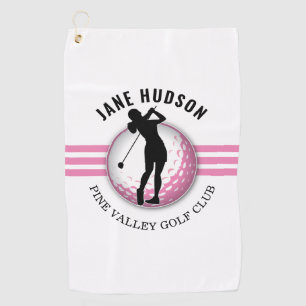 Elegant Women Golfer Design Golf Towel