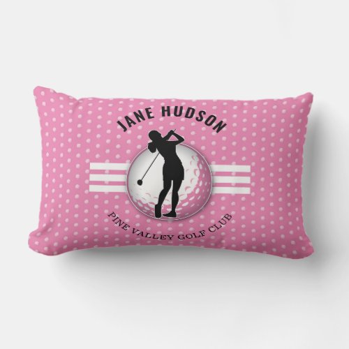 Elegant Women Golfer Design Lumbar Pillow