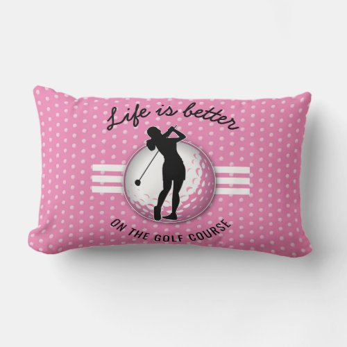 Elegant Women Golfer Design Lumbar Pillow