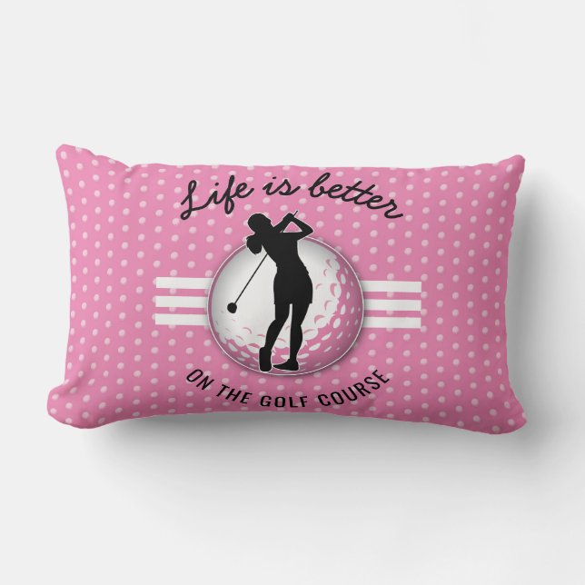 Elegant Women Golfer Design Lumbar Pillow (Front)
