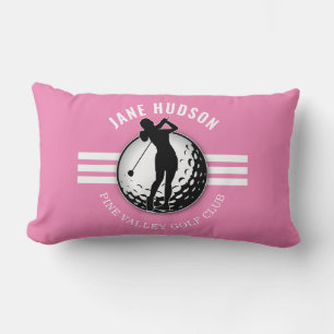 Elegant Women Golfer Design Lumbar Pillow