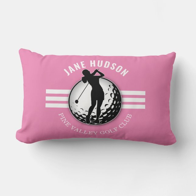 Elegant Women Golfer Design Lumbar Pillow (Front)