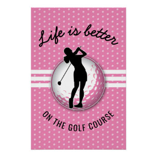 Elegant Women Golfer Design Poster