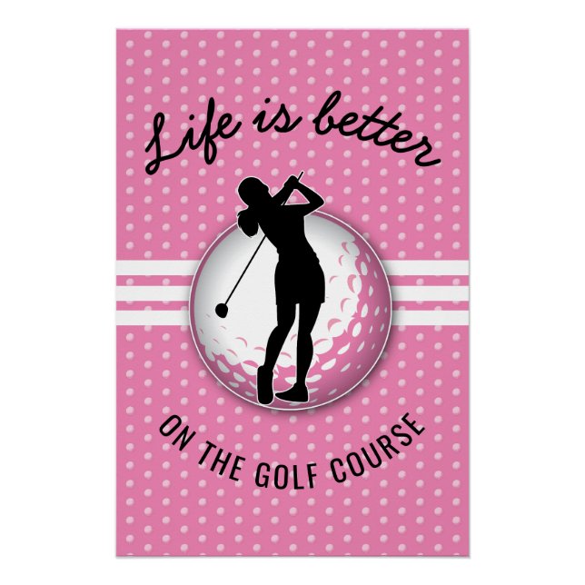 Elegant Women Golfer Design Poster (Front)