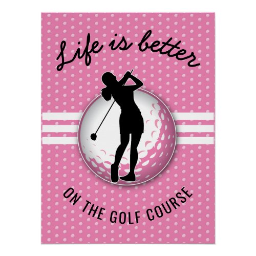 Elegant Women Golfer Design Poster