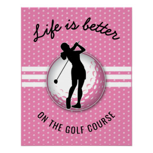 Elegant Women Golfer Design Poster