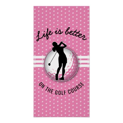 Elegant Women Golfer Design Poster