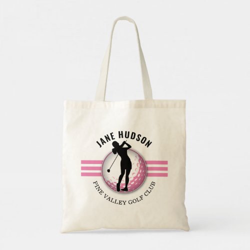 Elegant Women Golfer Design Tote Bag