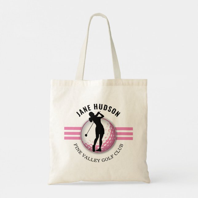 Elegant Women Golfer Design Tote Bag (Back)