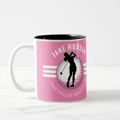Elegant Women Golfer Design Two_Tone Coffee Mug