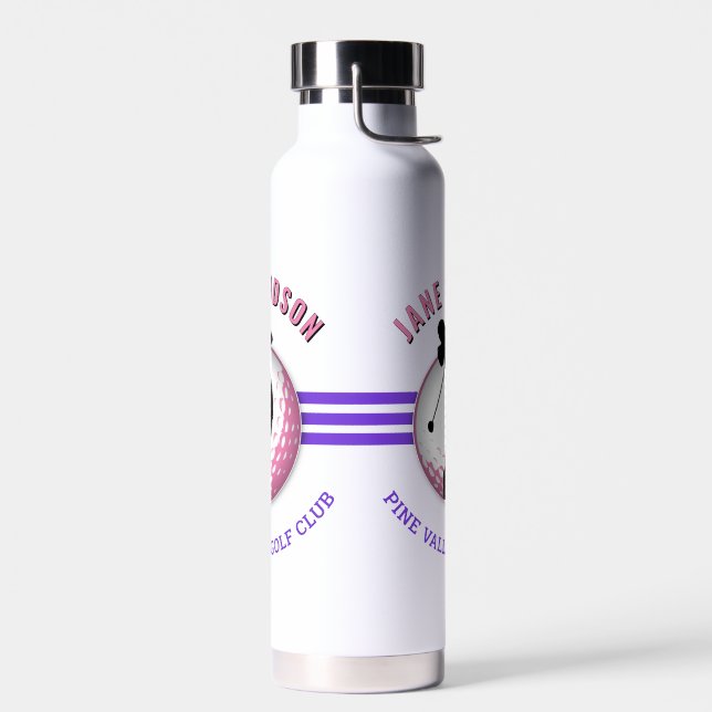 Elegant Women Golfer Design Water Bottle (Left)