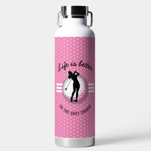 Elegant Women Golfer Design Water Bottle