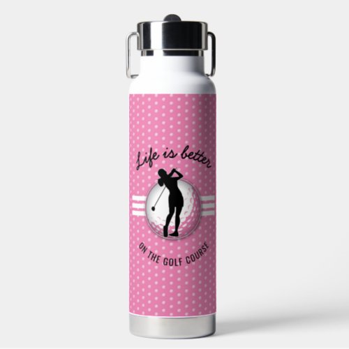 Elegant Women Golfer Design Water Bottle