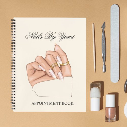 Elegant Women Hand Beauty Salon Nail Appointments  Notebook