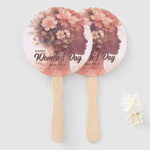 Elegant Women's Day Celebration Floral March 8 Hand Fan