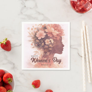 Elegant Women's Day Celebration Floral March 8 Napkins