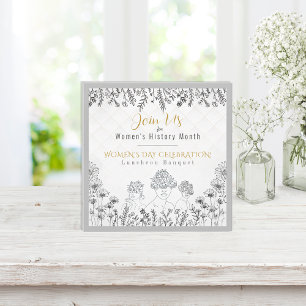 Elegant Women's Day History Celebration White Invitation