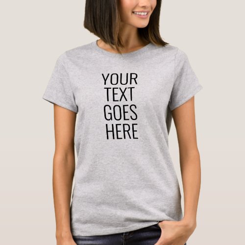 Elegant Womens Girls Template Light Steel Grey T_Shirt