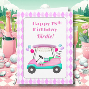 Elegant Women's Golf Party Cart 78th Birthday Card