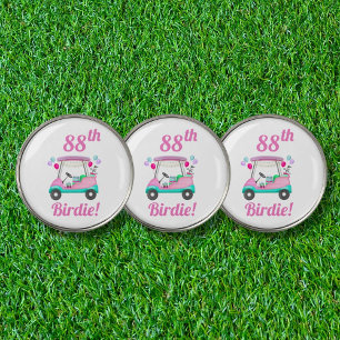 Elegant Women's Golf Party Cart 88th Birthday Name Ball Marker