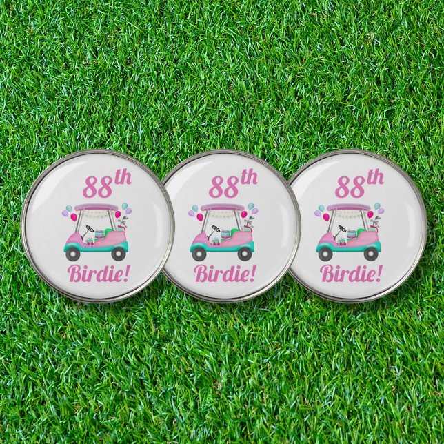 Elegant Women's Golf Party Cart 88th Birthday Name Ball Marker (Creator Uploaded)