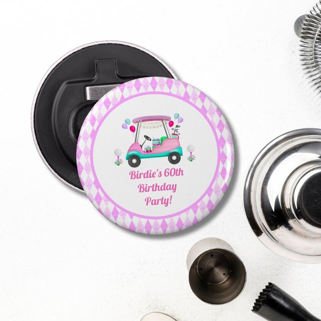 Elegant Women's Golf Party Cart Birthday  Bottle Opener (Creator Uploaded)