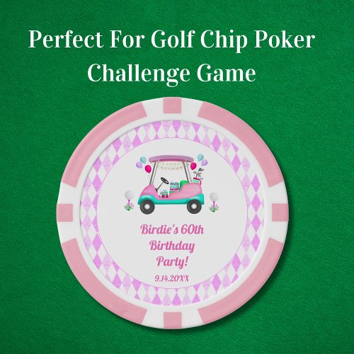 Elegant Womens Golf Party Cart Birthday Casino  Poker Chips