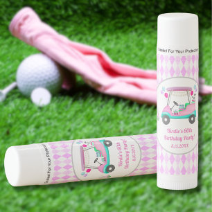 Elegant Women's Golf Party Cart Birthday Paper Lip Balm