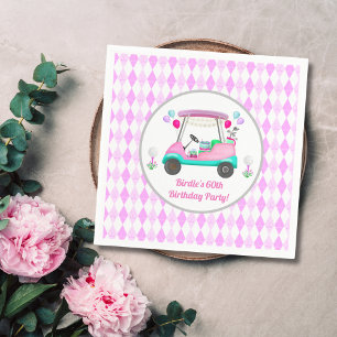 Elegant Women's Golf Party Cart Birthday Paper  Napkins