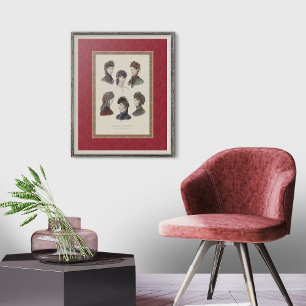 Elegant Women's Hats and Bonnets Victorian Vintage Poster