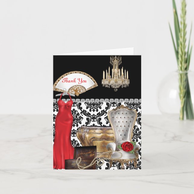 Elegant WOMEN'S VINTAGE THANK YOU CARD (Front)