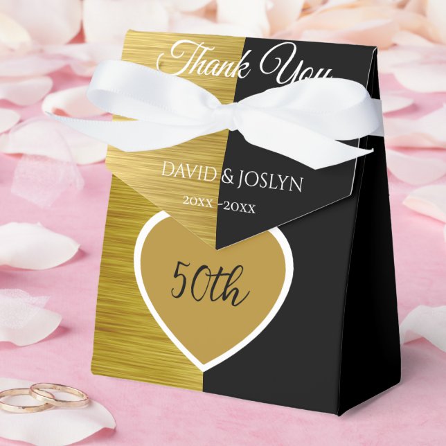 Elegant Wood 50th Wedding Anniversary Favor Boxes (Wedding)