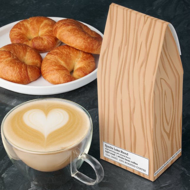 Elegant Wood Art Pattern Premium Roasted Coffee (Breakfast)