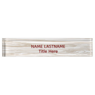 Elegant wood BG & gray custom Desk Name Plate