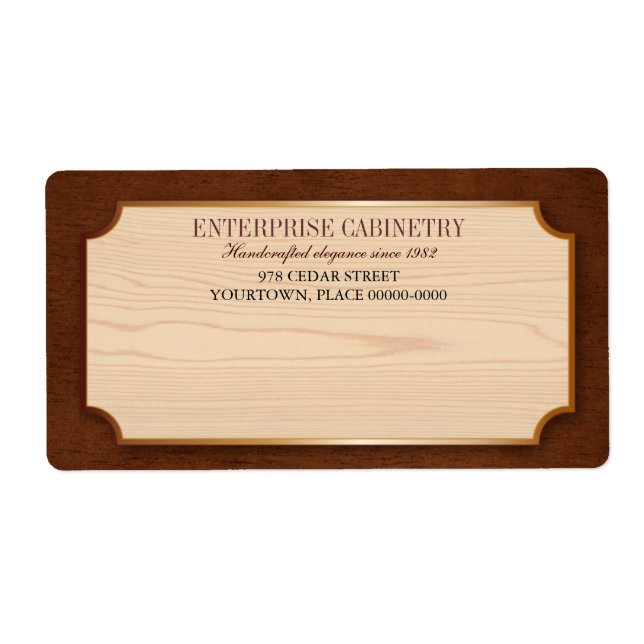 Elegant Wood Cabinetry Label (Front)