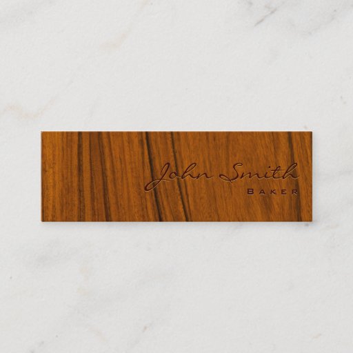 Customizable Elegant Wood Grain Baker Business Card