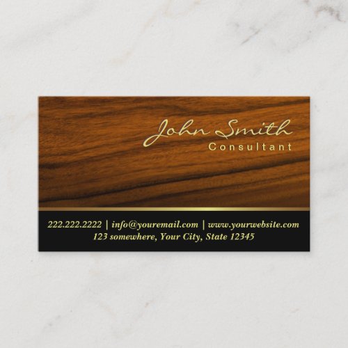 Elegant Wood Grain Consultant Business Card