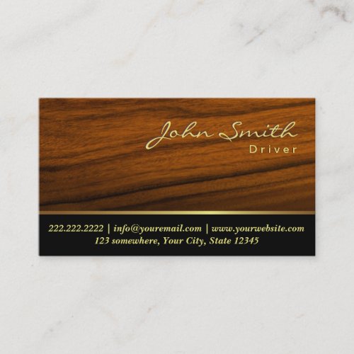 Elegant Wood Grain Driver Business Card