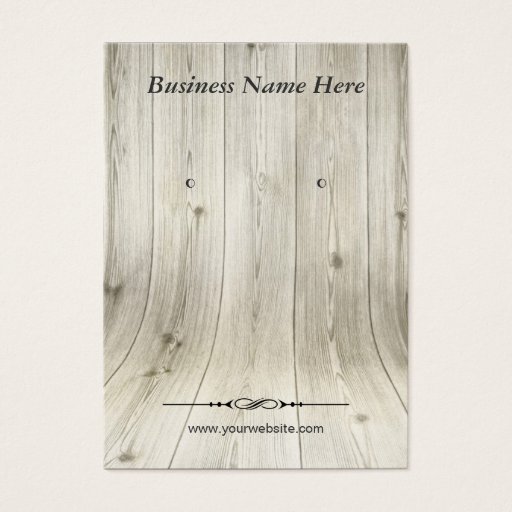 Customizable Elegant Wood Grain Look - Earring Display Cards Business Card Templates