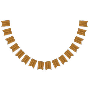 Elegant Wood grain style Bunting Flags