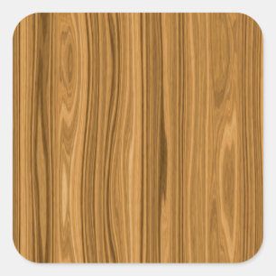 Elegant Wood grain style Square Sticker