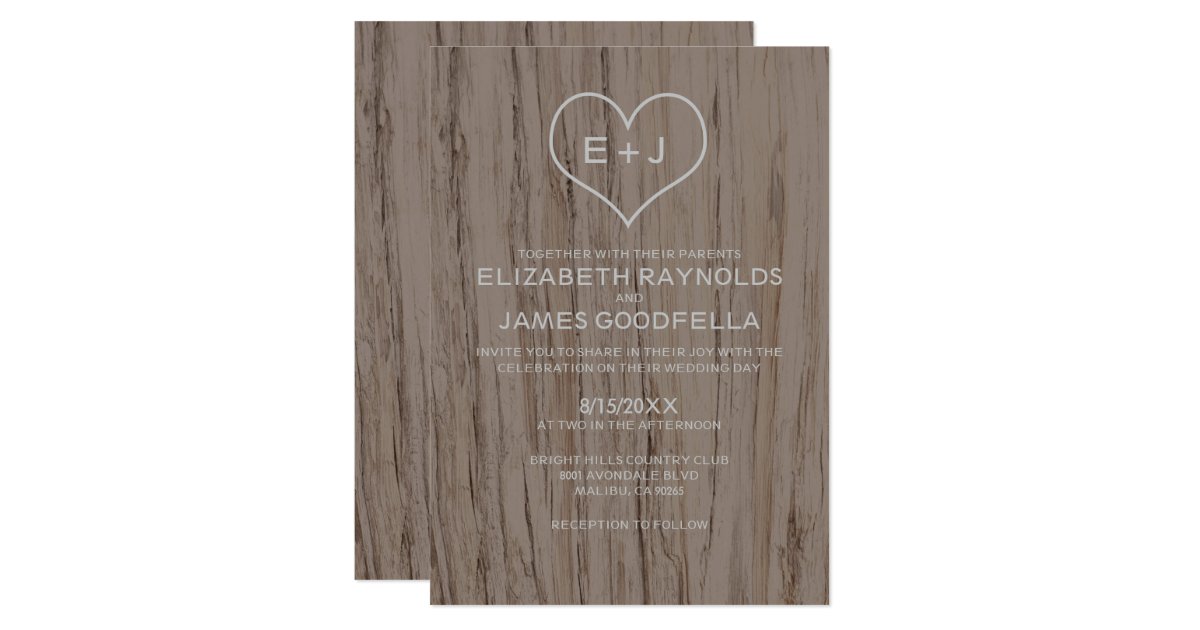 Wood Grain Wedding Invitations 3