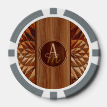 Elegant Wood-Inlay Style Luxury Custom Monogram