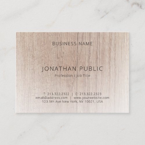 Elegant Wood Look Modern Clean Design Template Business Card