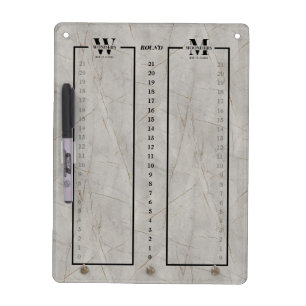 Elegant Wood Marble Grain Cornhole Scoreboard Dry Erase Board
