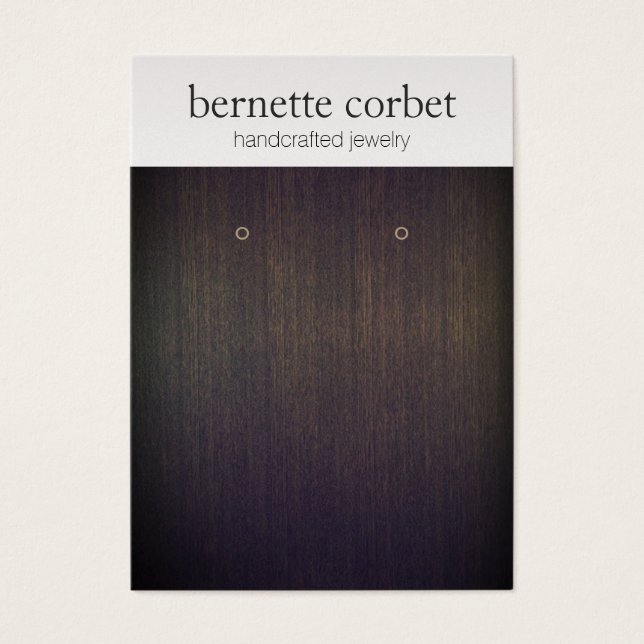 Elegant Wood Soft Silver Earring Display Card (Front)