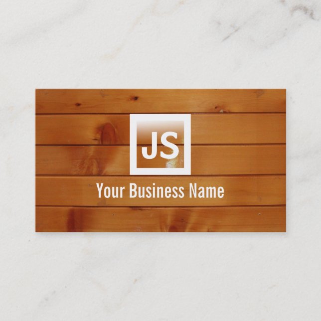 Elegant Wood Stripes Texture Business Card (Front)