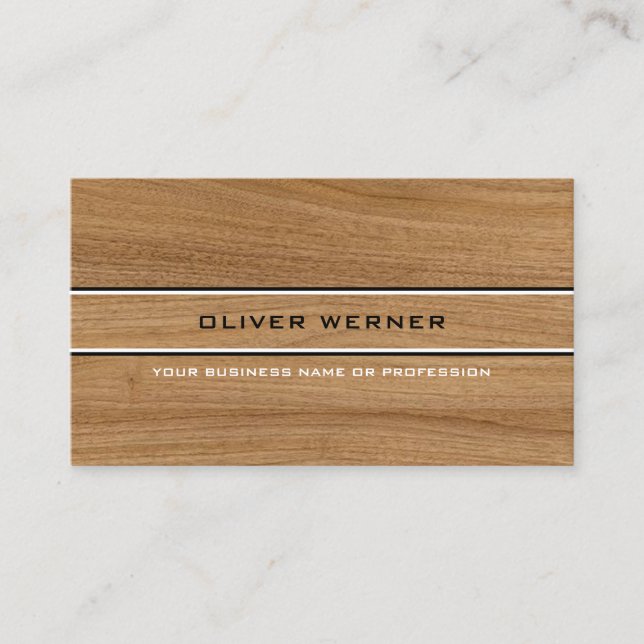 elegant wood texture rustic business card (Front)