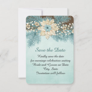 Elegant Wood Winter Holiday Save the date