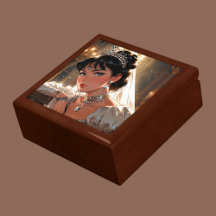 Elegant Wooden Jewelry Keepsake Box